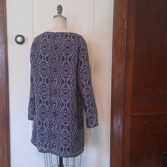 prAna CeCe Purple + Grey Medallion Shift Dress XL - Picture 5 of 7